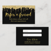 Referral kaartje | Moderne gouddruppelsalon (Voorkant / Achterkant)