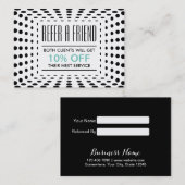 Referral kaartje | Moderne halftoonaangevende Stip (Voorkant / Achterkant)