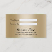 Referral kaartje | Moderne zwarte & goudstrepen (Achterkant)