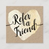 Referral Kraft Gold Heart Script Calligraphy Refer (Voorkant)