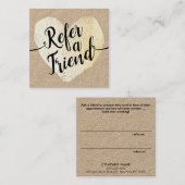 Referral Kraft Gold Heart Script Calligraphy Refer (Voorkant / Achterkant)