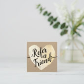 Referral Kraft Gold Heart Script Calligraphy Refer (Staand voorkant)