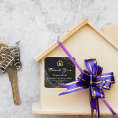 Referral onroerend goed Dank u wel zakelijk plein Vierkante Sticker