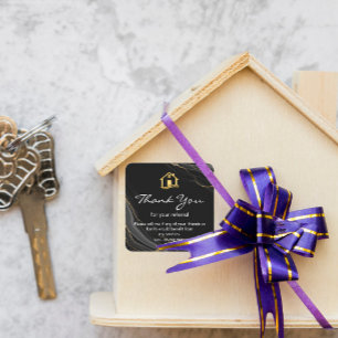 Referral onroerend goed Dank u wel zakelijk plein  Vierkante Sticker