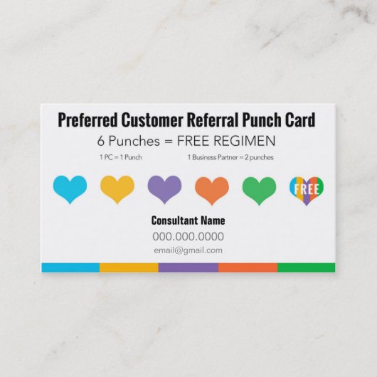 Referral Punch Card - VERLIES JE HUID Klantenkaartje (Voorkant)