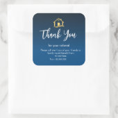 Referral Real Estate Thank You business Square Squ Vierkante Sticker (Tas)