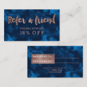Referral roos gold typografie navy blue waterverf (Voorkant / Achterkant)