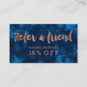 Referral roos gold typografie navy blue waterverf (Voorkant)