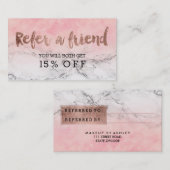 Referral roos gold typografie waterverf marmer (Voorkant / Achterkant)