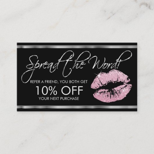 Referral - roze glitterstick - zilver (Voorkant)