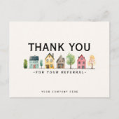 Referral Vastgoed Marketing Bedankt  Briefkaart (Voorkant)