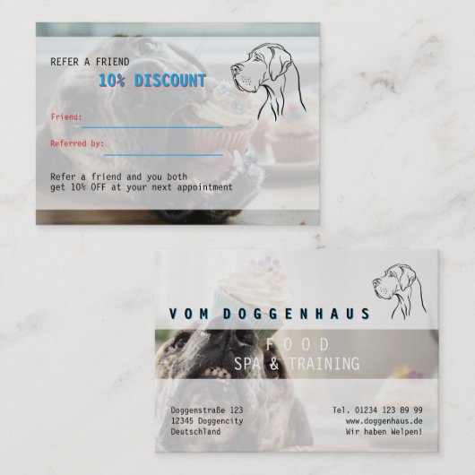 referralkaarten grote Danen Visitekaartje (Voorkant / Achterkant)