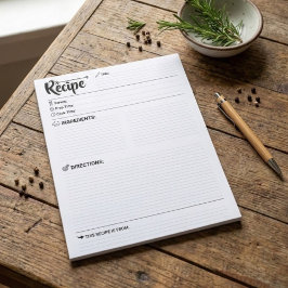 Refill Blank Recipe Pages /  Sheets | Full-Size  Notitieblok