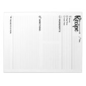 Refill Blank Recipe Pages /  Sheets | Full-Size  Notitieblok (Voorkant)