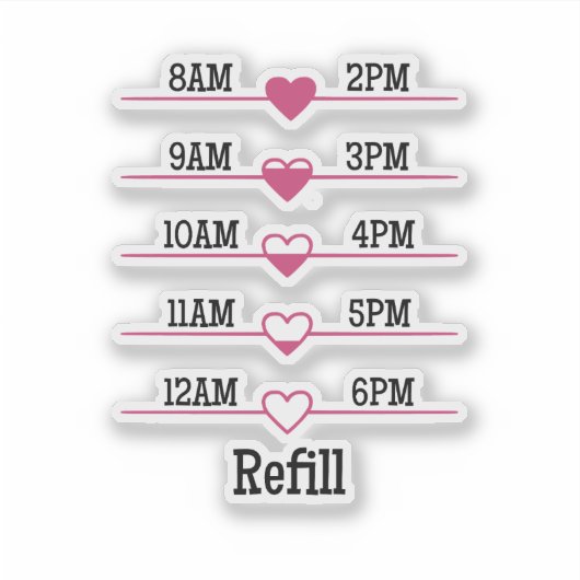 Refill Chart Sticker (Voorkant)