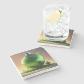 Refill the Earth – Sustainable Future & Green Plan Stenen Onderzetter (Zijkant)