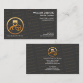 Refine Exquise Gold Wording Texture Chauffeur Visitekaartje (Voorkant / Achterkant)