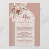 Refined Arch Pastel Pink Pampas Floral Wedding  Menu (Voorkant)