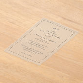 Refined Beige Calligraphy Invitation Acryl Uitnodigingen (Laagn)