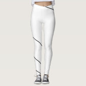 Refined Black Minimal Enveloping Line Art Leggings (Voorkant)