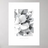Refined Black White Overlapping Leaves & Flowers Poster (Voorkant)