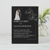 Refined Black White Wedding Overlay Picture 2026  Kaart (Staand voorkant)