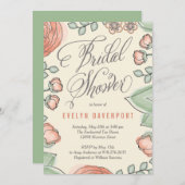 Refined Bloom Bridal Shower Invitation Kaart (Voorkant / Achterkant)
