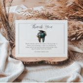 Refined Blue Tooth Laurel Graduation Bedankkaart