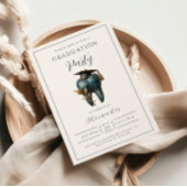 Refined Blue Tooth Laurel Graduation Kaart