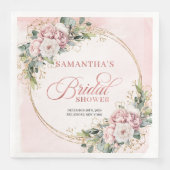 Refined blush pink boho eucalyptus bridal shower   servet (Voorkant)
