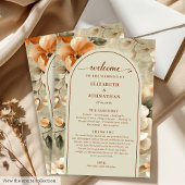 Refined Boho Copper Ivory Sage Wedding Program Programmakaart