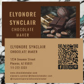 Refined Brown Chocolate Maker Photo Social QR Code Visitekaartje