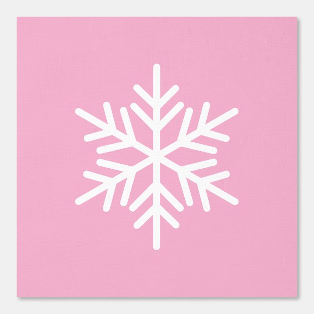 Refined Chic Festive White Snowflake On Light Pink Behang (Voorkant)