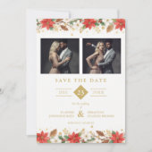 Refined Classic Christmas Garland Wedding Save The Date (Voorkant)