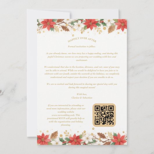 Refined Classic Christmas Garland Wedding Save The Date (Achterkant)