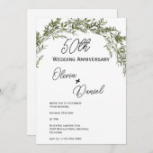 Refined Classic Greenery Wedding Anniversary Kaart (Voorkant / Achterkant)