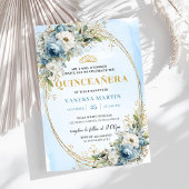 Refined Dusty Blue Gold Greenery Quince 15 Kaart