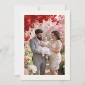 Refined Gold Botanical Cross Christian Baptism Kaart (Achterkant)