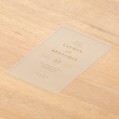 Refined Gold Calligraphy Acryl Uitnodigingen (Laagn)