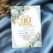 Refined gold frame style 90th birthday celebration kaart