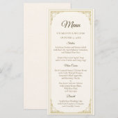 Refined Gold Frame Wedding Menu Card (Voorkant / Achterkant)