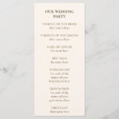 Refined Gold Frame Wedding Program Programmakaart (Achterkant)