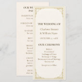 Refined Gold Frame Wedding Program Programmakaart (Voorkant / Achterkant)