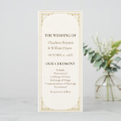 Refined Gold Frame Wedding Program Programmakaart (Staand voorkant)