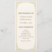 Refined Gold Frame Wedding Program Programmakaart (Voorkant)