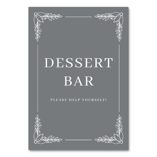 Refined Gray Floral Border Kaart (Voorkant)