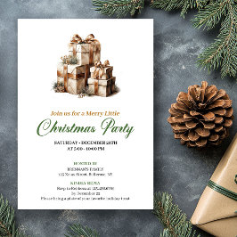Refined Green And Gold Christmas Gifts Invitation Kaart