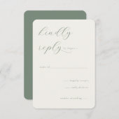 Refined Green Calligraphy Template RSVP Kaartje (Voorkant / Achterkant)