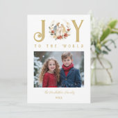 Refined Holy Nativity Joy To The World Quote Feestdagenkaart (Staand voorkant)