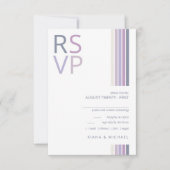 Refined Lines Geometric Wedding Violet ID983 RSVP Kaartje (Voorkant)